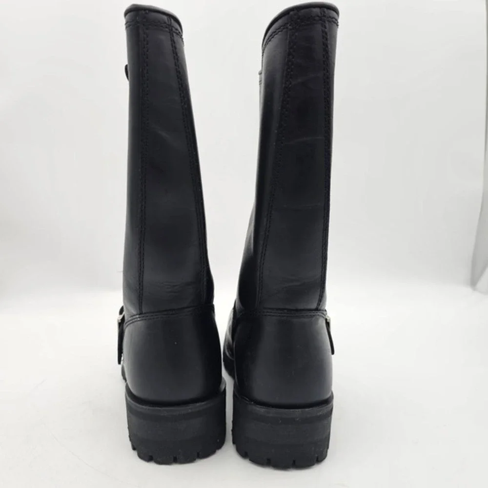 Harley-Davidson Mens‎ Black Leather Eagle Logo Engineer Boots 91511 Size 9 USA